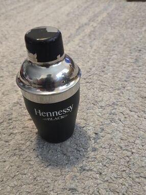 Hennessy Black Cocktail Shaker Mini Matte Black & Chrome Barware Promotional 6"